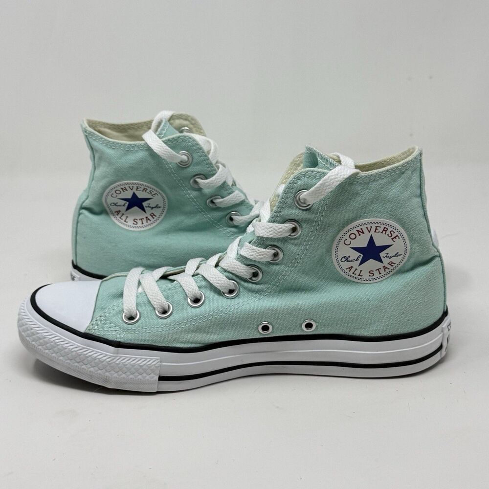 Converse All Star Shoes Womens 9 Light Green Canvas High Top Unisex Sneakers